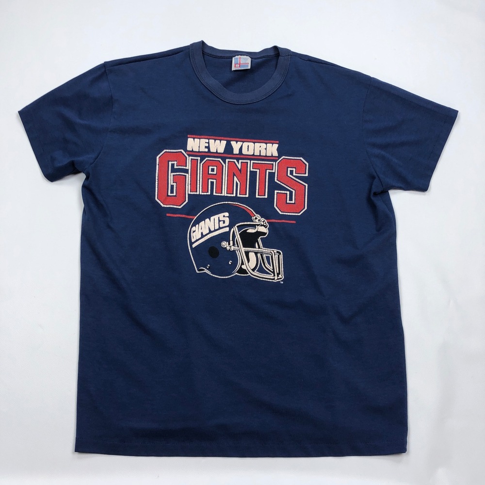 Vintage 80s New York Giants T Shirt Navy Blue NFL Graphic Tee XXXL USA